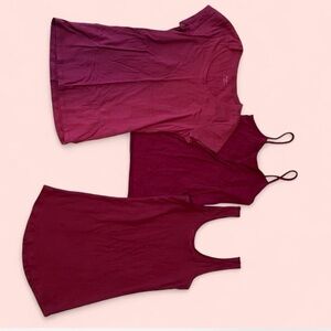 Set of 3 Size Small Burgundy Lot
